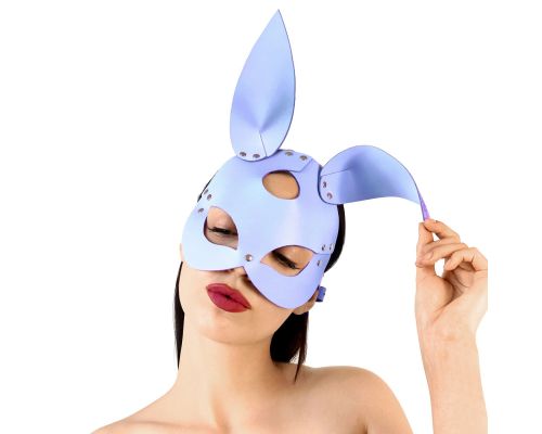 Кожаная маска Зайки Art of Sex - Bunny mask, цвет Лавандовый