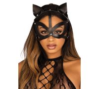 Leg Avenue Vegan leather studded catmask Black