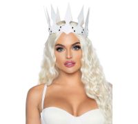 Leg Avenue Faux leather spiked crown White