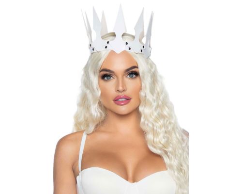 Leg Avenue Faux leather spiked crown White