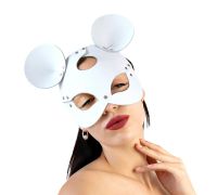 Кожаная маска зайки Art of Sex - Mouse Mask, цвет Белый