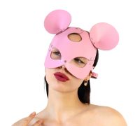 Кожаная маска зайки Art of Sex - Mouse Mask, цвет Розовый