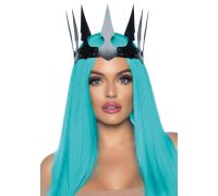 Leg Avenue Faux leather spiked crown Black