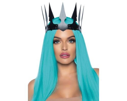 Leg Avenue Faux leather spiked crown Black