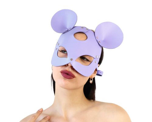 Кожаная маска зайки Art of Sex - Mouse Mask, цвет Лавандовый