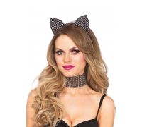 Leg Avenue Cat ear headband & choker set Black