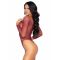 Боди Leg Avenue Crystalized fishnet bodysuit Burgundy One Size