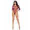 Боди Leg Avenue Crystalized fishnet bodysuit Burgundy One Size