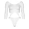 Боди Leg Avenue Top bodysuit with thong back White