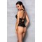 Сетчатый боди с халтером и ритмичным рисунком Hima Body black L/XL - Passion