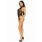 Leg Avenue Net and lace halter bodysuit OS Black