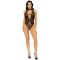 Leg Avenue Net and lace halter bodysuit OS Black