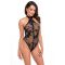 Боди Noir Handmade F314 Ego flocked mesh halter bodysuit - S