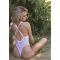 Leg Avenue Floral lace thong teddy OS White