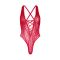 Leg Avenue Floral lace thong teddy OS Red