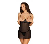 Obsessive Pearlove chemise & thong black S/M