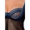 Сорочка беби долл прозрачная GISELE CHEMISE black L/XL - Passion Exclusive, трусики