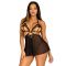 Пеньюар Leg Avenue Lace and mesh babydoll & panty Black S