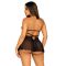 Пеньюар Leg Avenue Lace and mesh babydoll & panty Black S