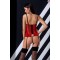 Корсет с открытой грудью CHERRY CORSET red XXL/3XL -Passion Exclusive, трусики, пажи, стрэпы, оборки