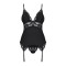 Obsessive 810-COR-1 corset & thong black S/M