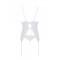 Корсет Passion Ursula Corset white L/XL, с пажами, трусики с ажурным декором и открытым шагом