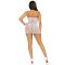 Leg Avenue Rhinestone halter mini dress OS White