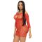 Leg Avenue Heart net mini dress OS Red