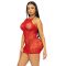 Leg Avenue Rhinestone halter mini dress OS Red