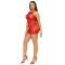 Leg Avenue Rhinestone halter mini dress OS Red