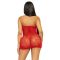 Leg Avenue Rhinestone halter mini dress OS Red