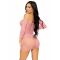 Leg Avenue Heart net mini dress OS Pink