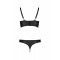 Комплект из эко-кожи с люверсами и ремешками Malwia Bikini black 4XL/5XL — Passion, бра и трусики