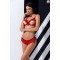 Комплект белья CHERRY SET OpenBra red L/XL - Passion Exclusive: открытый лиф, трусики-юбочка