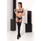 Комплект белья GISELE SET black S/M - Passion Exclusive: лиф, трусики с пажами