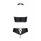 Комплект из эко-кожи Nancy Bikini black 4XL/5XL - Passion, бра и трусики с имитацией шнуровки