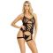 Комплект Leg Avenue Lace cami garter and g-string Black One Size