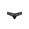 Кружевные трусики-танга с атласным бантиком Naja Thong black L/XL - Passion