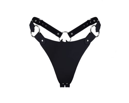 Трусики из натуральной кожи Feral Feelings - String Bikini Black