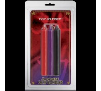 БДСМ свечи низкотемпературные Doc Johnson Japanese Drip Candles - 3 Pack Multi-Colored