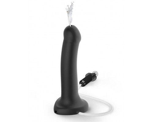 Кончающий фаллоимитатор Strap-On-Me Dildo Cum Black, диаметр 3,6см, силикон, насадка для страпона