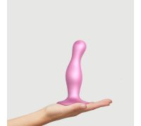 Насадка для страпона Strap-On-Me DILDO PLUG CURVY ROSE DRAGEE METALLIC - M