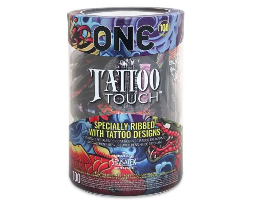 Набор презервативов ONE Tattoo Touch 100 шт, мегапак тюб