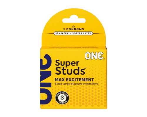 Презервативы ONE Super Studs 3 шт, картонная коробка