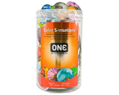 Набор презервативов ONE Color Sensations 100 шт, мегапак тюб