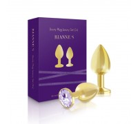 Набор металлических анальных пробок с кристаллом RIANNE S - Booty Plug Luxury Set, диаметр 3 и 3,5см