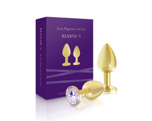 Набор металлических анальных пробок с кристаллом RIANNE S - Booty Plug Luxury Set, диаметр 3 и 3,5см