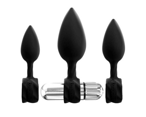 Набор анальных вибропробок Bathmate Anal Training Plugs VIBE, диаметр 2,5см - 3,1см - 3,8см