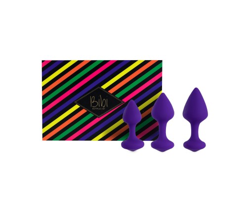 Набор силиконовых анальных пробок FeelzToys - Bibi Butt Plug Set 3 pcs Purple