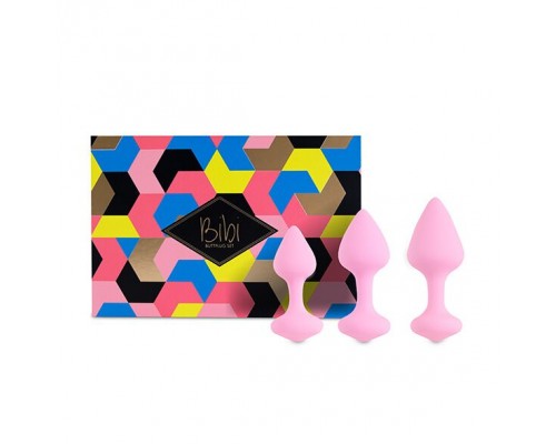 Набор силиконовых анальных пробок FeelzToys - Bibi Butt Plug Set 3 pcs Pink